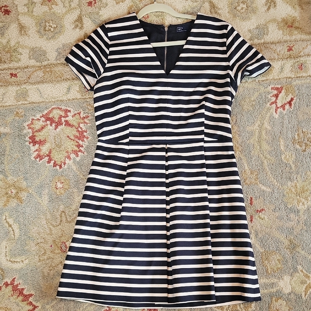 GAP Navy and White Striped Dress